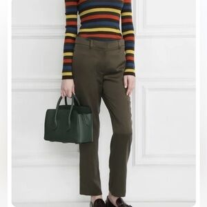 Theory Green Silk Trousers